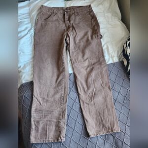 Dickies Relaxed Fit Mens 34×32 Duck Wash Carpenter Pants In Brown